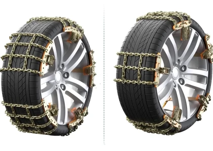 Jeremywell Snow Chains Anti-Skid Anti Slip Emergency Snow Tire Chains -  Portable Emergency Traction Snow Mud Chains Universal Adjustable 10pcs Car
