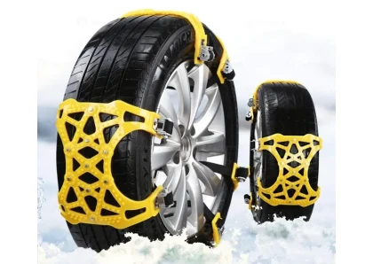 Jeremywell Snow Chains Anti-Skid Anti Slip Emergency Snow Tire Chains -  Portable Emergency Traction Snow Mud Chains Universal Adjustable 10pcs Car