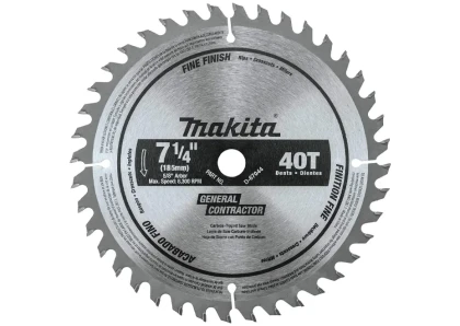 Makita 7‑1/4" 40T Carbide‑Tipped Circular Saw Blade