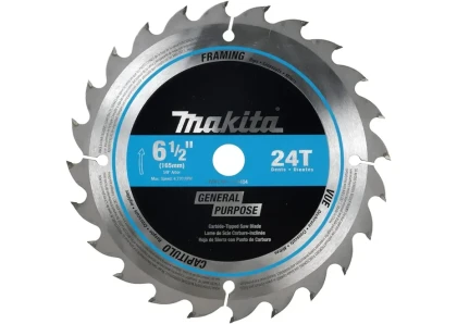 Makita 6‑1/2" 24T Carbide‑Tipped Circular Saw Blade