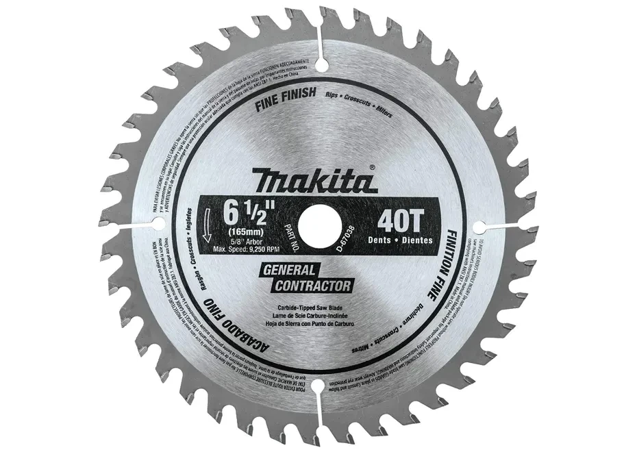 Makita 6‑1/2" 40T Carbide‑Tipped Circular Saw Blade