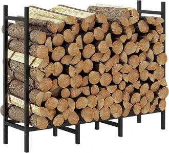 Nananardoso 4ft Heavy-Duty Adjustable Outdoor Indoor Fireplace Wood Storage