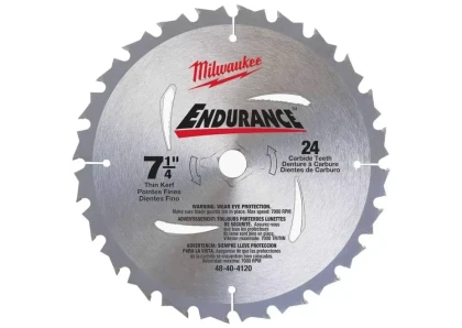 Milwaukee 7-1/4" 24T ATB Thin Kerf Crosscutting Circular Saw Blades
