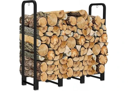 Artibear 4ft Heavy Duty Logs Holder for Outdoor Indoor Fireplace Metal Wood Pile Storage