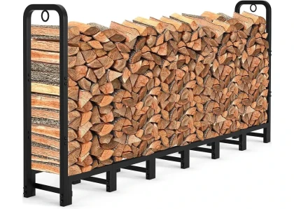 Amagabeli 8ft Outdoor Heavy Duty Firewood Storage
