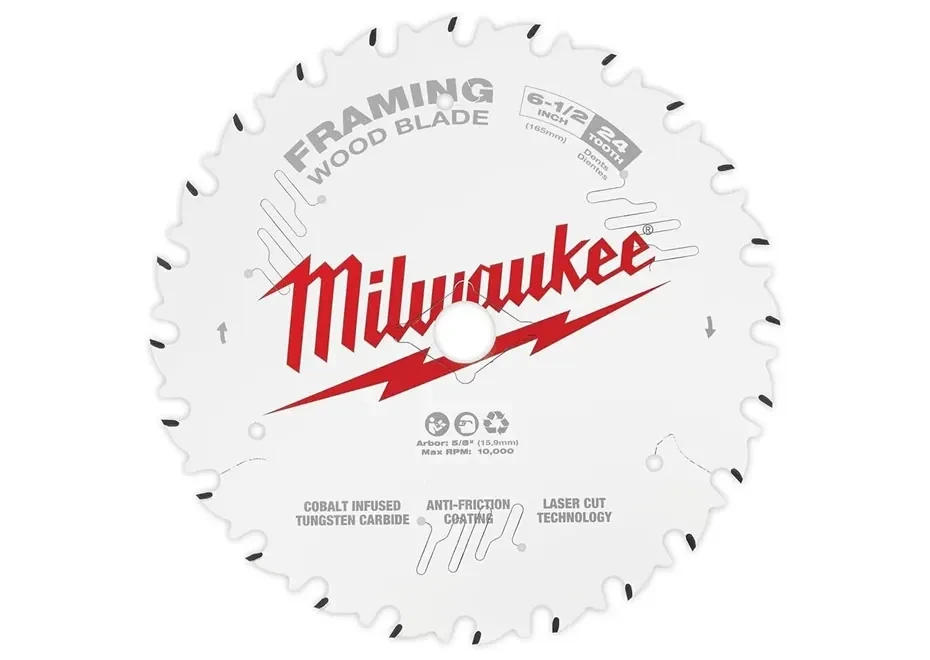 Milwaukee 6-1/2" 24T Framing Circular Saw Blades