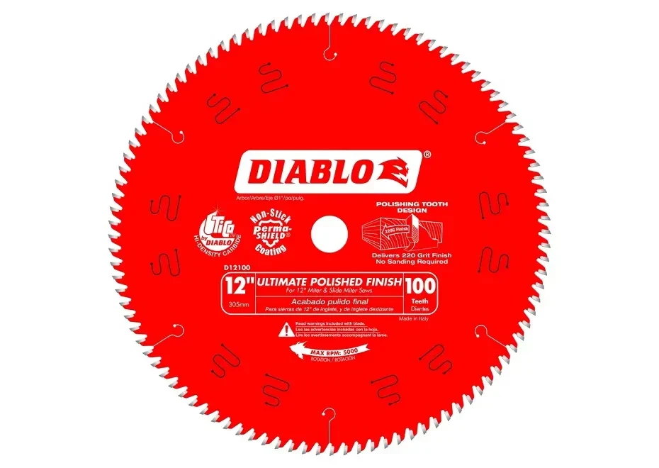 Diablo 12-Inch 100 Tooth Ultimate Polished Finish Circular Saw Blade
