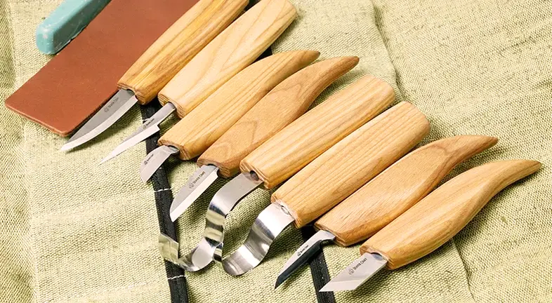 Wood Carving Tools Pack of 11- Includes Black Walnut Handle Wood Carving Knife,w