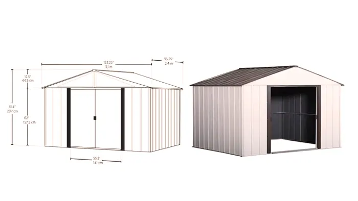  10-ft x 8-ft Arrow High Point Galvanized Steel Storage Shed