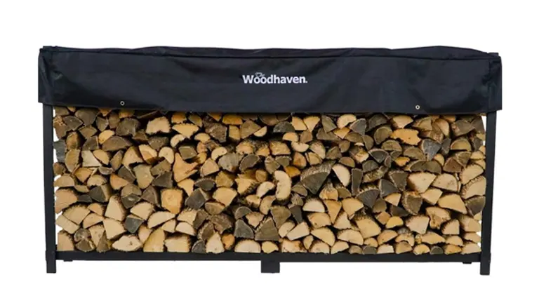 Woodhaven The 8 Foot Firewood Log Rack with Cover