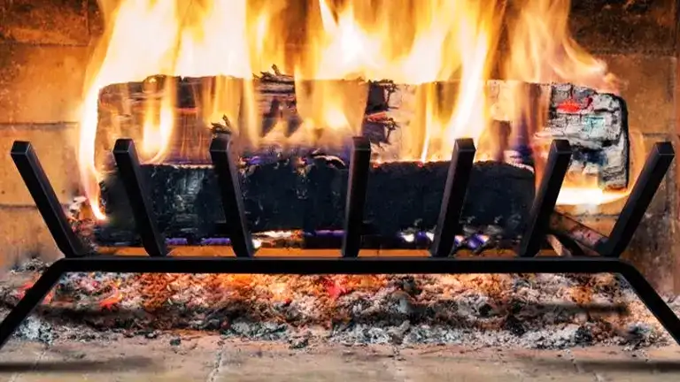 Wood and coal burning in brick stove.