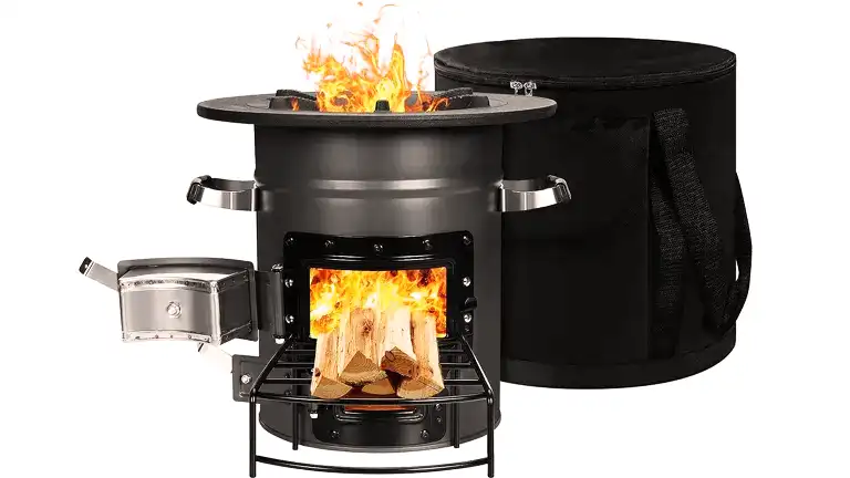 Anyone with wood stove knowledge see an issue with the way this stove is  set up? : r/firewood