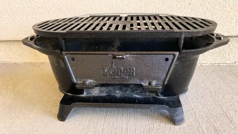 Lodge Cast Iron Hibachi Style Charcoal Burning Portable