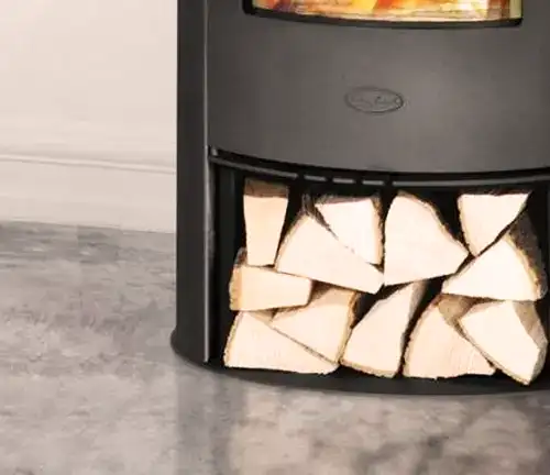 Log Space Under Oval Curved Wood Burning Multi-fuel Stove 11kw 