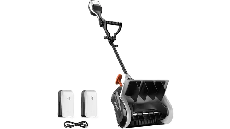 Litheli 13-Inch Battery Powered Snow Blower two batteries and charger