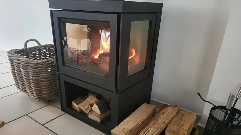 How do I clean my ceramic wood stove glass?