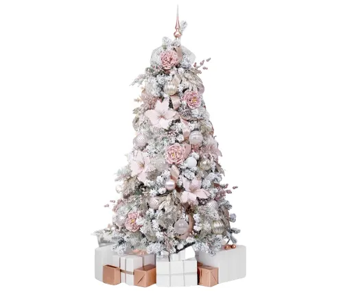 WBHome 5FT Pre-lit Rose Gold Artificial Christmas Tree