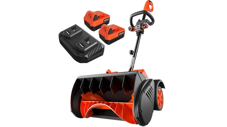 VOLTASK Brushless Cordless Snow Blower with charger and battery