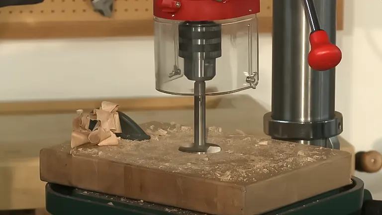 Grizzly G7947 17" Drill Press in use.
