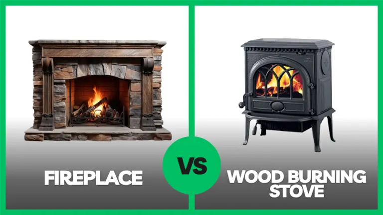 Comparison of fireplace and wood burning stove for off-grid cabin use