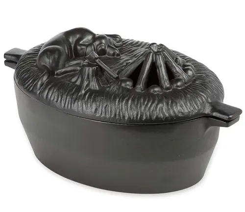 Black Vintage Wood Stove Cast Iron Kettle Humidifier Pot Steamer Fireplace  2.5QT
