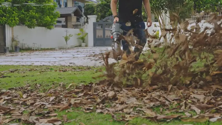 Person using Enhulk Leaf Blower on lawn