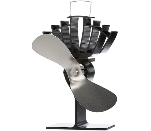 JossaColar Dual Motor Wood Burning Stove Fan - Non Electric Thermal Fan with Wood Stove Thermometer and Accessories