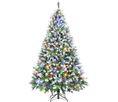 CACFTII 7.5ft Pre-Lit Artificial Christmas Tree Pine Cones