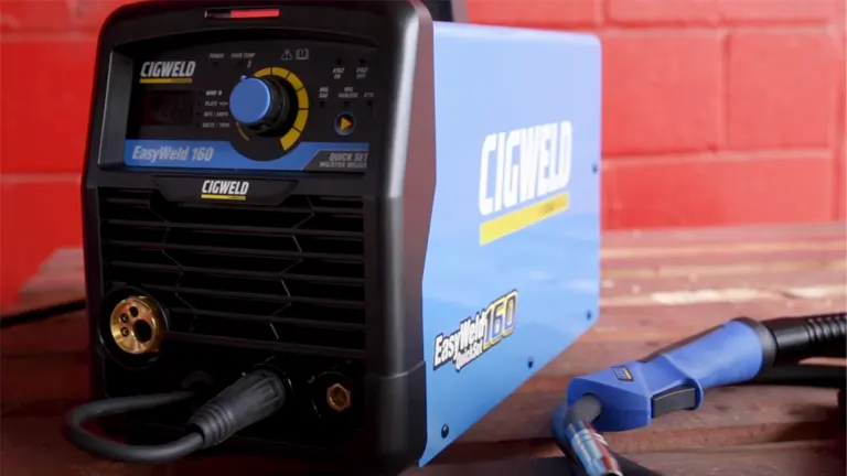 Cigweld EasyWeld 160 MIG Stick Welder and Torch on a brick background