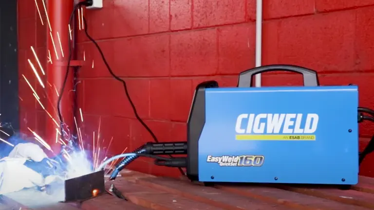Cigweld EasyWeld 160 MIG Stick Welder with Torch in use