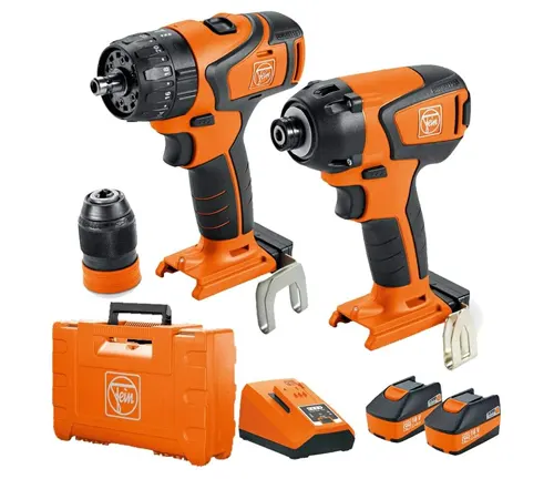 Fein Cordless Impact Wrench ASCD 18-200 W4 with accessories and carrying case.