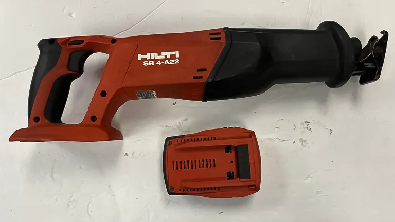 Hilti WSR 1000 Reciprocating Saw with battery on a white background