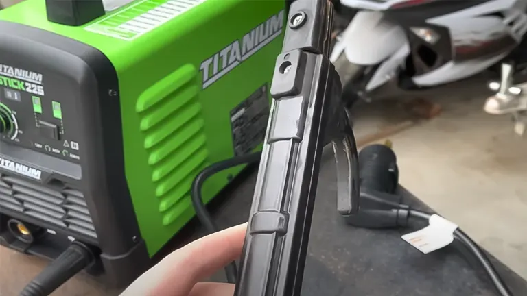 TITANIUM Stick 225 Inverter Welder with Electrode Holder on a workbench