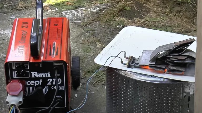 Welding machine and equipment on a work site