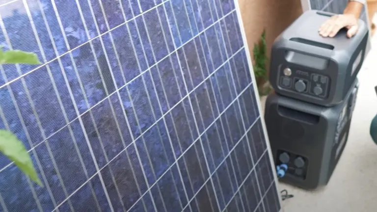 A solar panel and a portable power station.