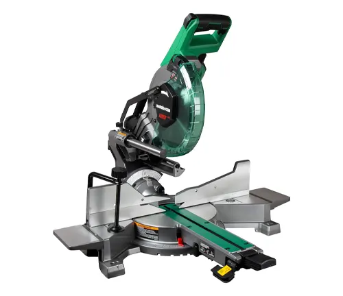 Metabo HPT C10FSHCT 10" Dual-Bevel Sliding Compound Miter Saw with Laser on a white background