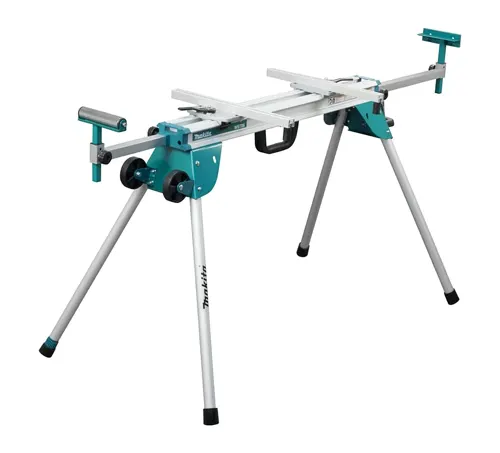 Blue and silver Makita WST06 Compact Folding Miter Saw Stand on a white background