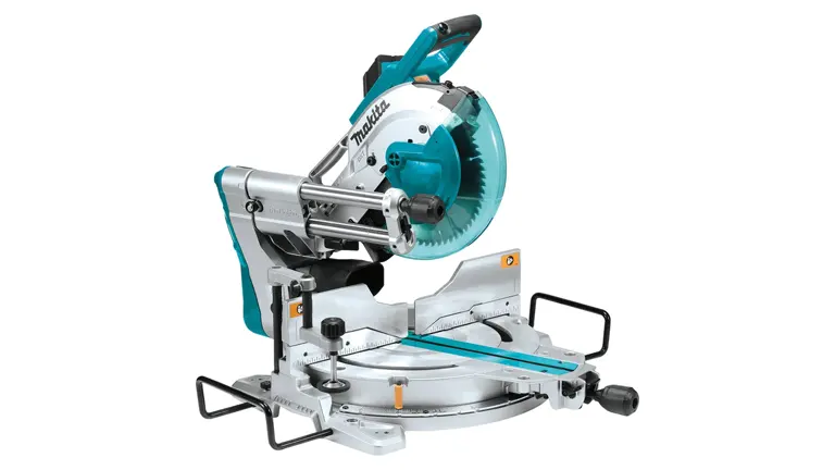 Dual compound Miter Saw in white background