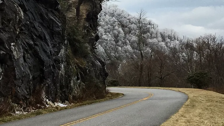 a winding road through Pisgah National Forest