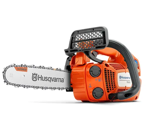 Husqvarna T525 Chainsaw with an orange body and a sharp chain