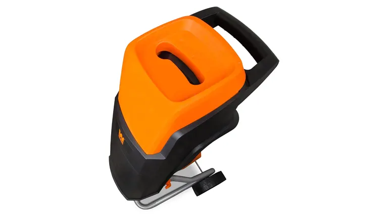Compact WEN 5 Amp Rolling Electric Wood Chipper and Shredder in orange and black