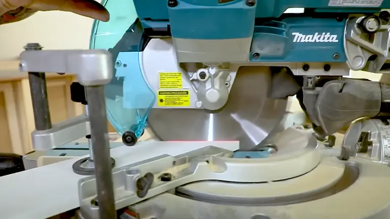 Makita Miter Saw with Laser Guide in Workshop