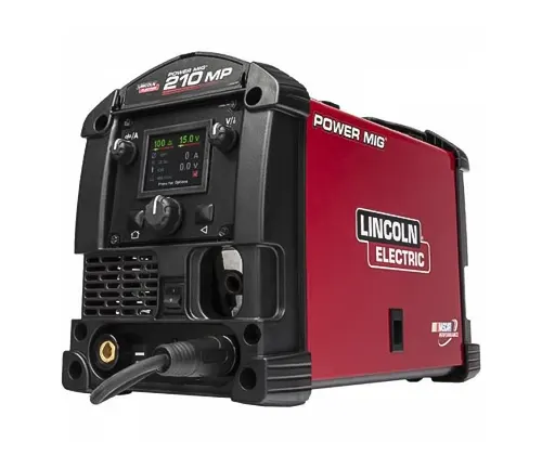 Lincoln Electric Power MIG 210 MP Welder Machine with a digital screen and control buttons