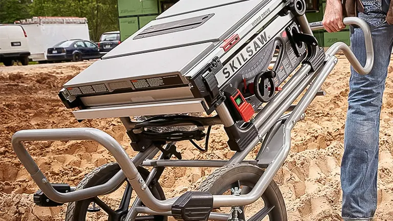 SKILSAW SPT99-11 table saw at a construction site