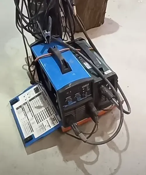 Cigweld Weldskill 3-in-1 welder with cables on a concrete floor