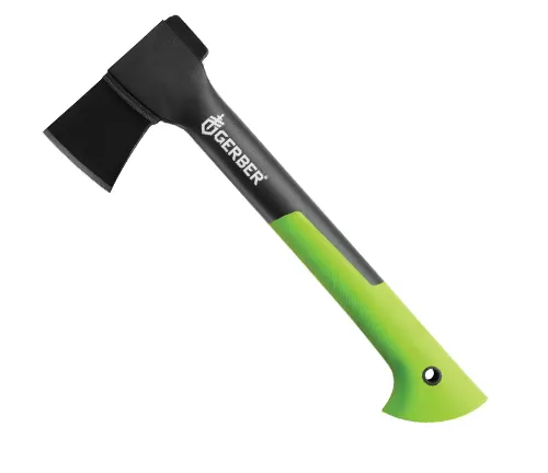 Gerber Gear Freescape Hatchet with a green and black handle