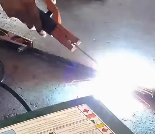 Person welding with Hitronic TIG 300A DC Inverter Welder