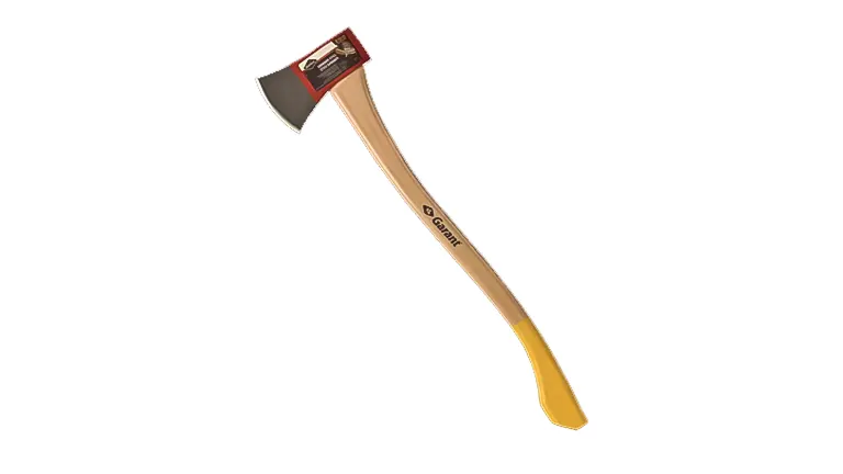 Garant Cougar Forest Axe with a red blade and wooden handle on a white background