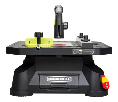Rockwell RK7323 BladeRunner X2 Portable Tabletop Saw with black base and yellow accents