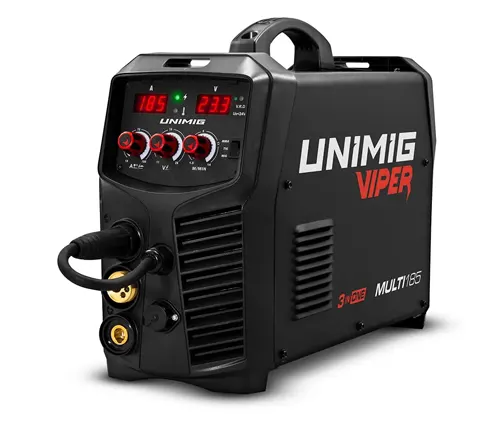 UNIMIG Viper 185 3-in-1 Mig/Tig/Stick Welder with digital display and controls